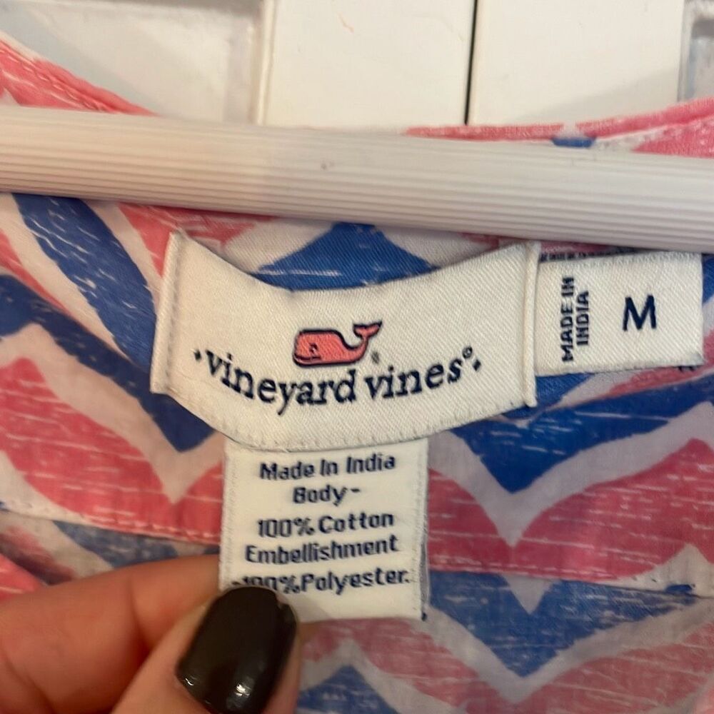 Vineyard Vines chevron embroidered whales tale coverup dress M - Picture 8 of 14